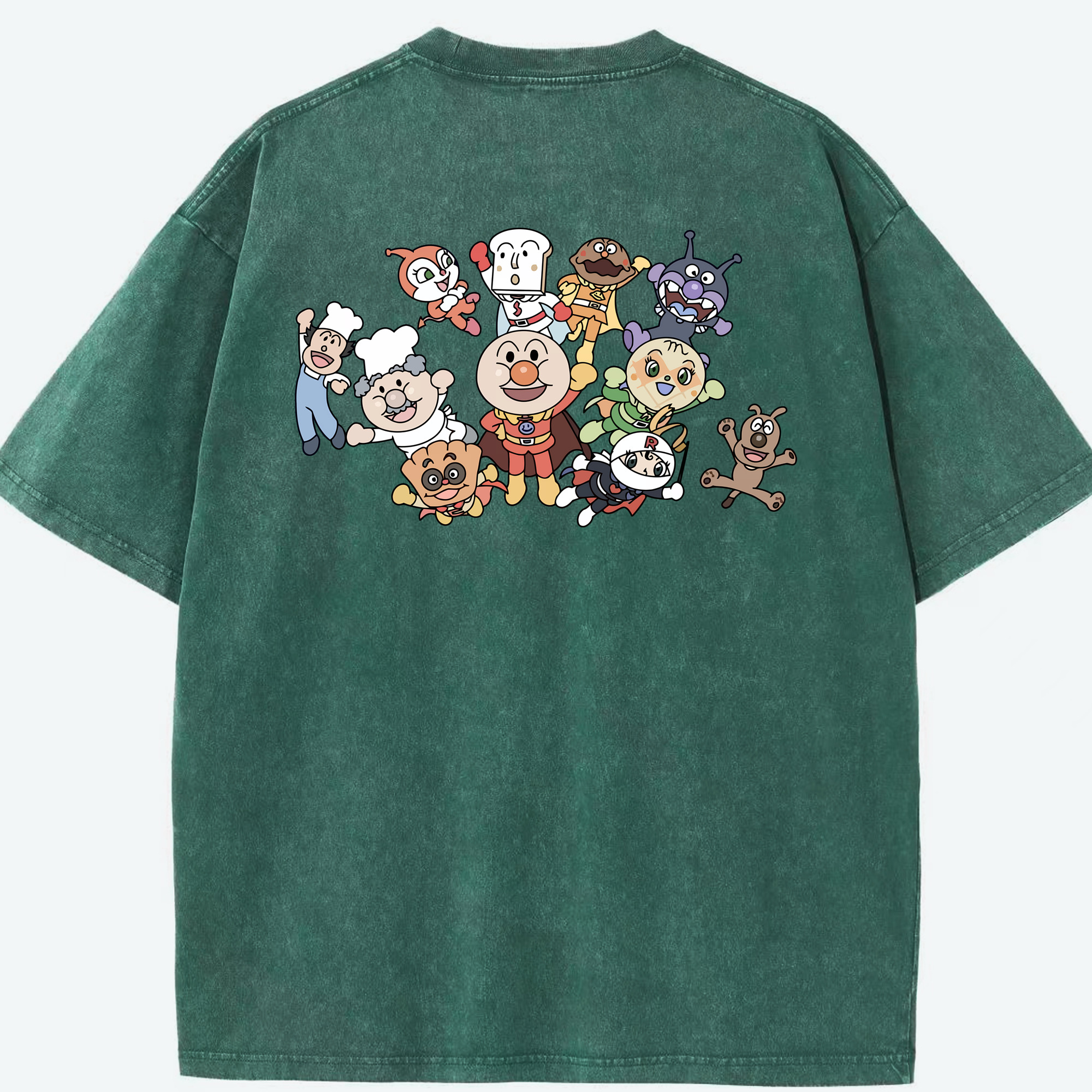 （画像用） アンパンマン Anpanman 綿100% ヴィンテージ風 半袖Tシャツ（背面プリント）